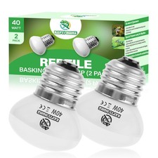 Reptile Heat Lamp Bulbs, UVA Reptile Heat Bulb 2 Pack, 40 Watt Heat Light Bul...