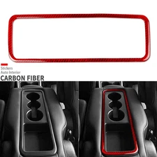 Red Carbon Fiber Armrest Box Water Cup Holder Frame Trim For Honda Odyssey 18-25