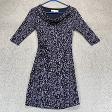 LOFT Womens 3/4 Sleeve Snake Animal Print Cowl Neck Dress Size XSP Petite