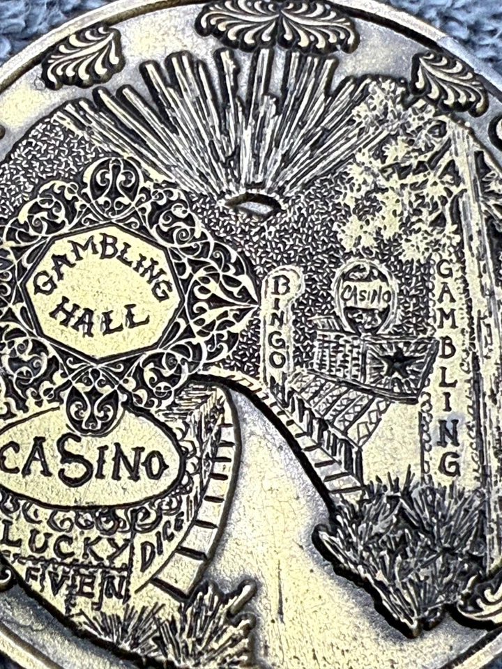 Hebilla de cinturón de juego vintage Casino Nevada Suerte años 70 Papá Regalo Foto 3 de 4