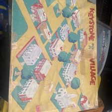 Vintage 1940's Keystone Wood Block Village Wooden Toy Buildings FREE SHIP