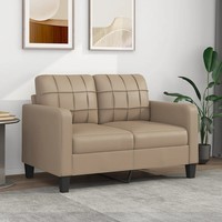 2-Sitzer Sofa Kunstleder 120 Cm Cappuccino Braun
