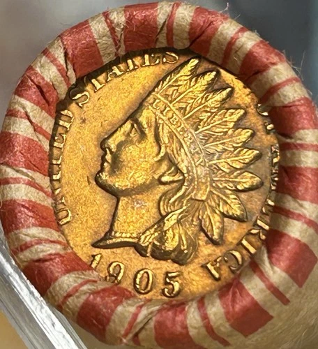 Unsearched Old Wheat Penny Roll Vintage Cents- Hi Grade BU 1905 Indian Head Cent