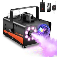 Smoke Machine, Fog Machine with Disco Ball Lights, 600W and 3000CFM
