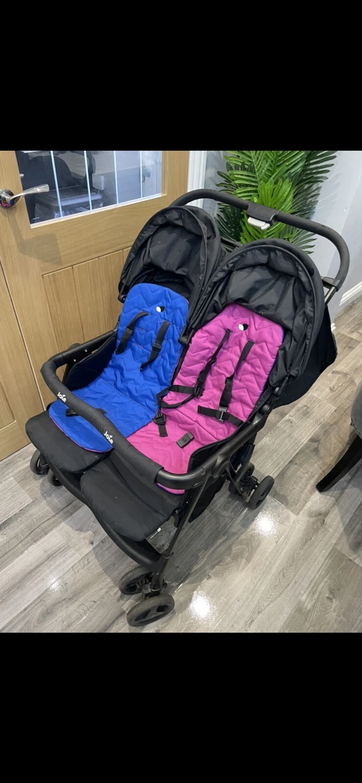 Joie Aire Twin Pink/Blue Pushchair Double Seat Stroller