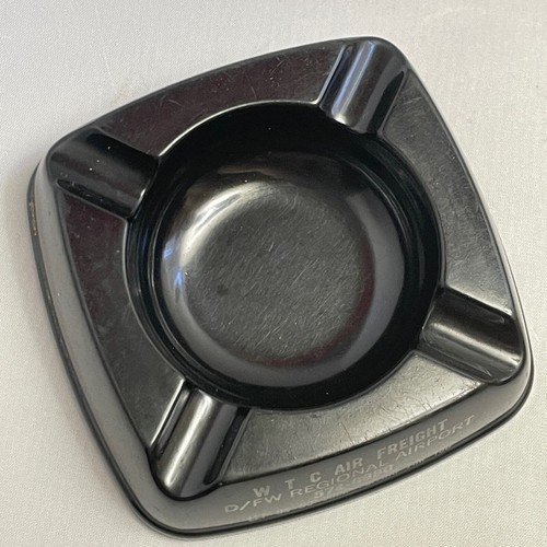 Vintage Bakelite “Let Us Do Your Puffing For You” DFW Airport Ashtray MCM Ad - Picture 4 of 6