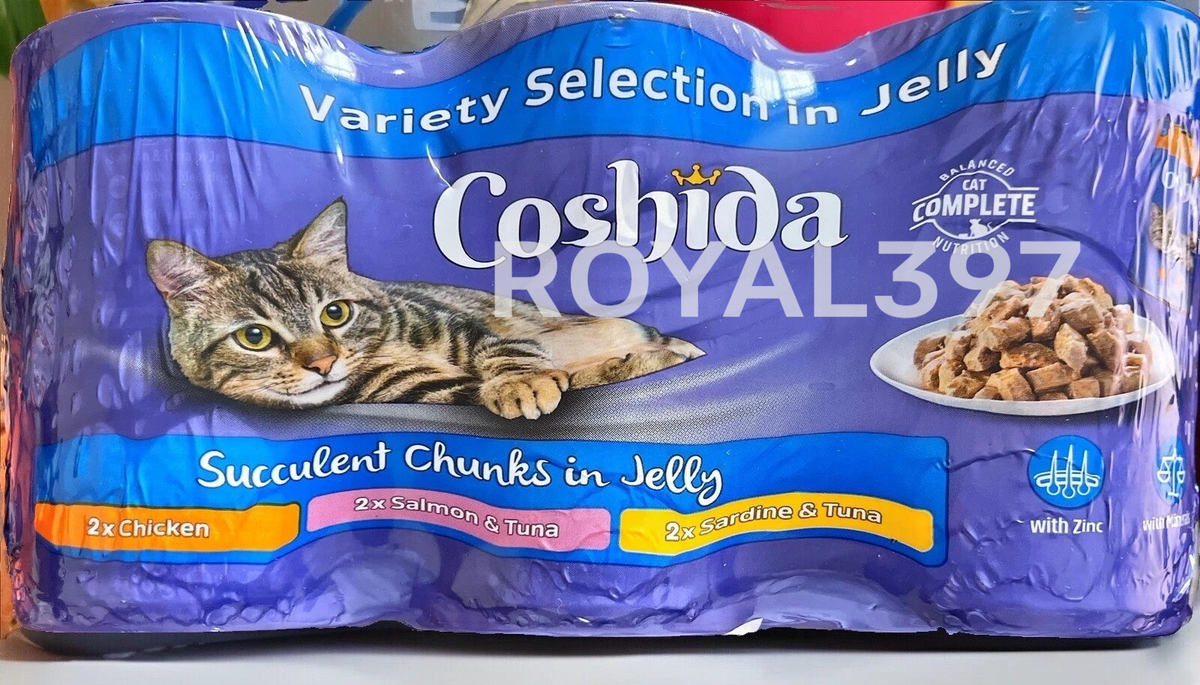 Coshida Cat Food In Jelly 6x85g – Succulent Chunks Variety Fish Chicken