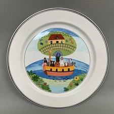 Villeroy & Boch Design Naif Laplau Charger Plate Noahs Ark Animals Boat 12 3/8"