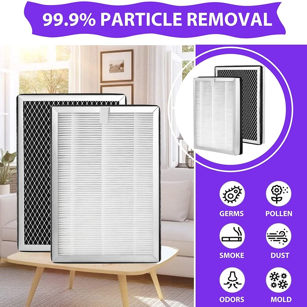Air purifier filter HEPA activated carbon filter accessories (OPP) 1 set of 2