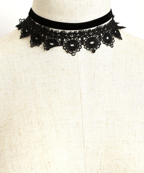 Mujeres Moda Joyería Tela Retro Vintage Conjunto de 2 Gargantillas Collar Informal