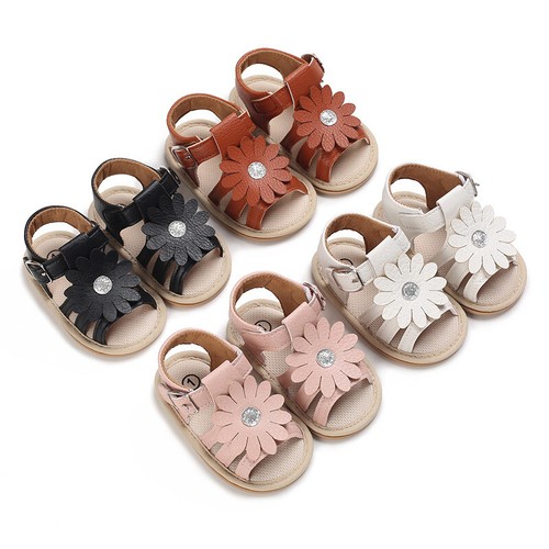 Gift Baby Girl Pram Shoes Infant Toddler Daisy Summer Sandals Trainers 3 6 9 12 - Picture 3 of 22