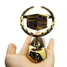 For Cadillac Car Hood Emblem Bonnet Front Badge Sticker Decal Logo Gold