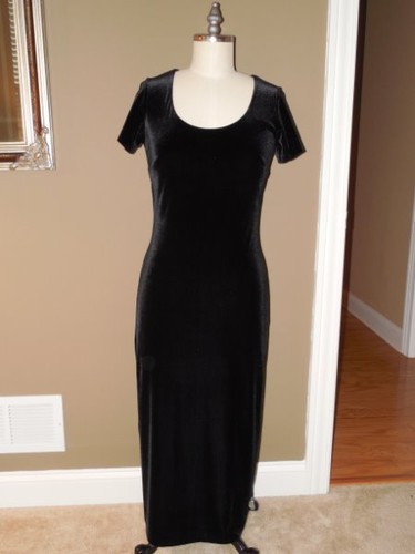 Vintage LAURA ASHLEY Black VELVET Full 