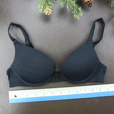 Victoria's Secret Bra Size 32A Black Padded Push-Up Adjustable