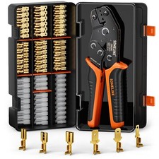 Open Terminal Connector Crimping Tool Kit 2.8/4.8/6.3mm Male Female Non-Ins...