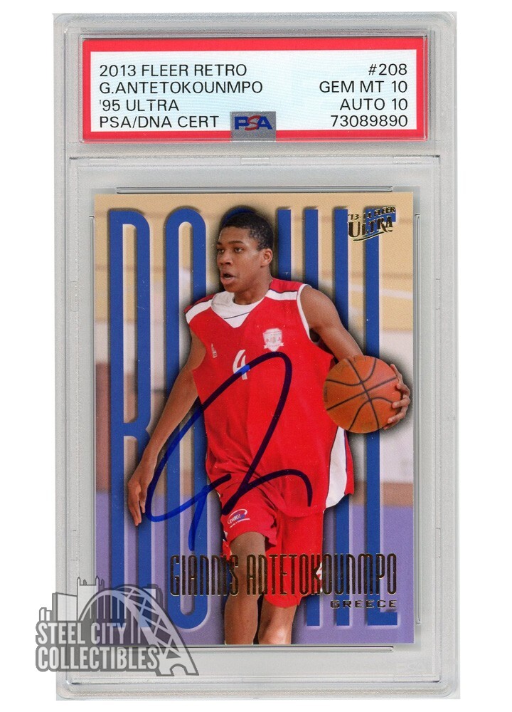Giannis Antetokounmpo 2013-14 '95 Ultra Auto RC Card #208 PSA 10 PSA/DNA 10