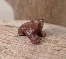 Zuni Fetish / Small Catlinite Badger Turquoise Eyes