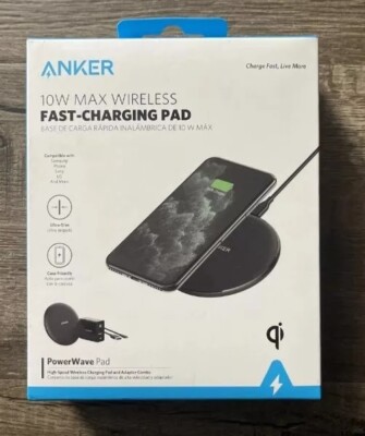 Anker Wireless Charger Pad 10W Qi-Certified Charging w/ 18W USB Wall Adapter NIB