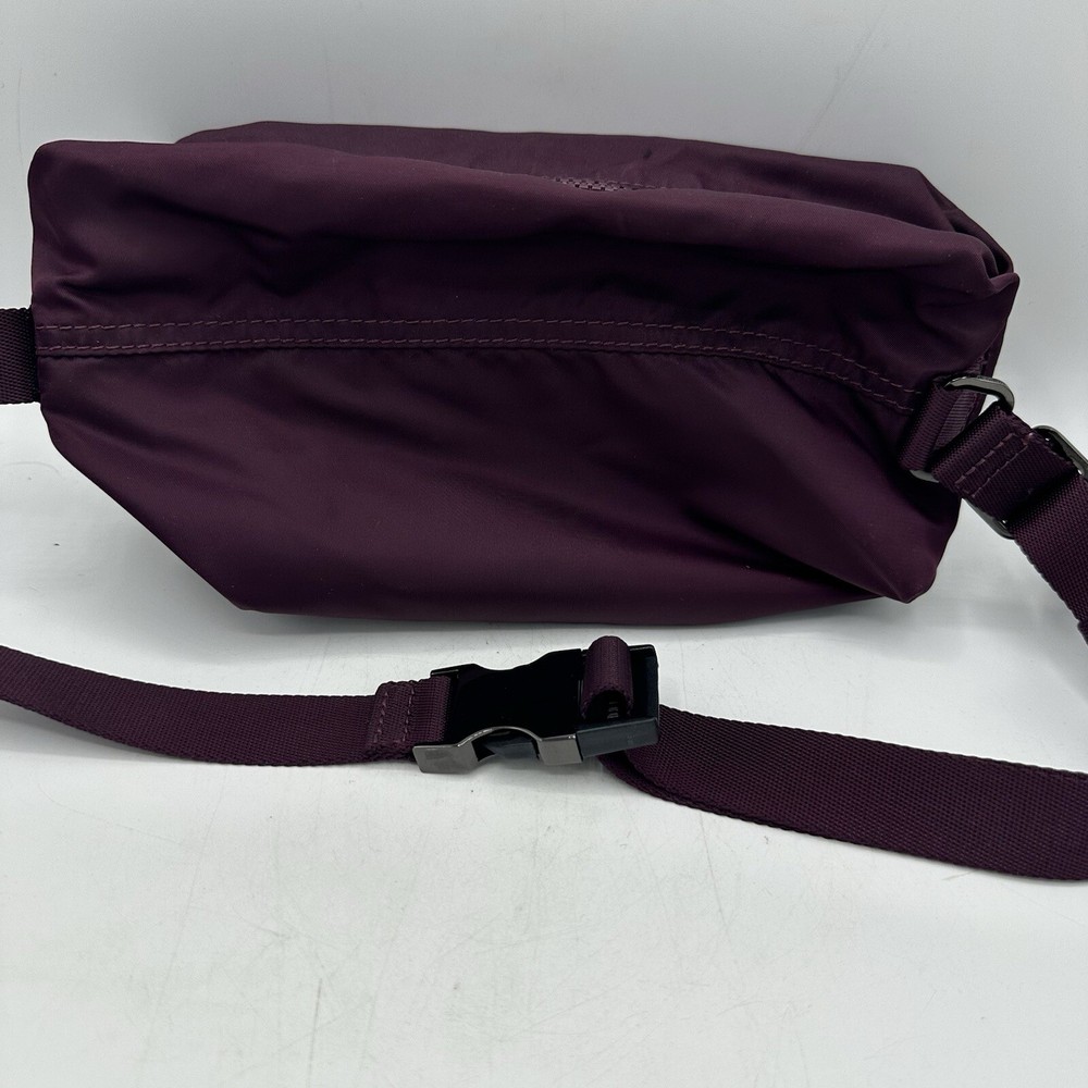 Lululemon Maroon Crossbody Fanny Pack with Adjustable Strap and Dual Zippers