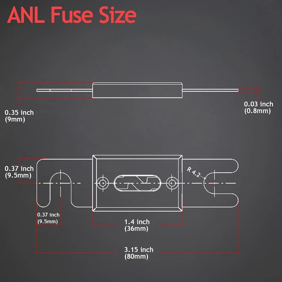 Paquete de 3 bloque portafusibles ANL de 300 amperios calibre 0/2/4/8 AWG audio para automóvil 300A 1/0 cero G Foto 3 de 4