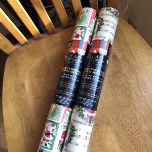 FAO SCHWARZ Santa Sheet Music Deer Heavyweight Gift Wrap Paper 30 Sq Ft Set Of 2 | eBay