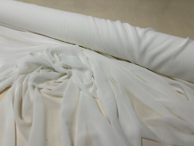 Creme Elfenbein Chiffon Seidenoptik Stoff 150cm breit Kleid Drapierung Bühnenkleidung Material