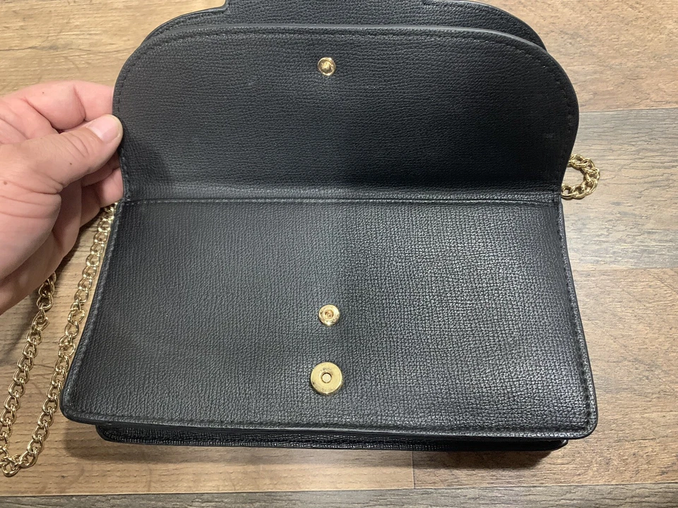 Bolso sin asas/bross convertible con correa de cadena de oro negro GIANNI BINI Foto 4 de 4