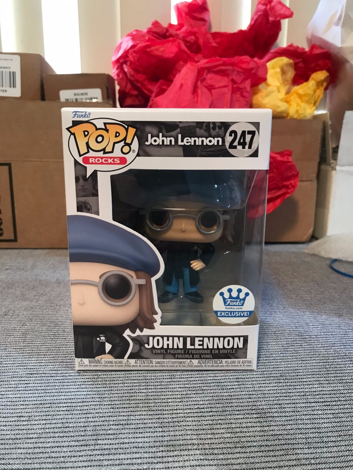 In Hand Exclusive Funko Shop John Lennon Peacoat Pop Rocks #247 Beatles Peace