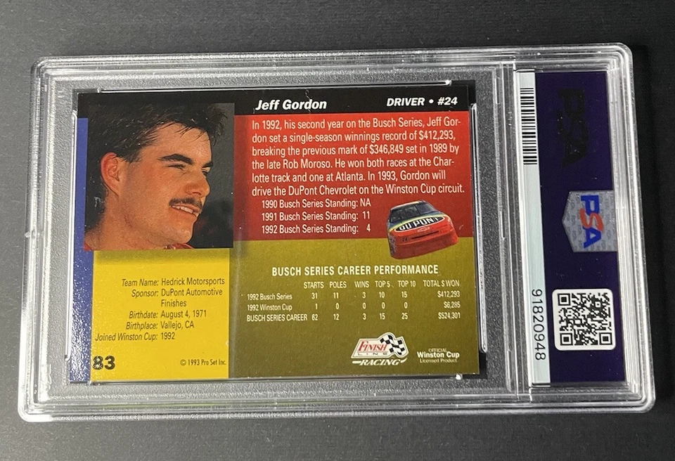 1993 Finish Line Jeff Gordon PSA 9 - Image 2 of 2