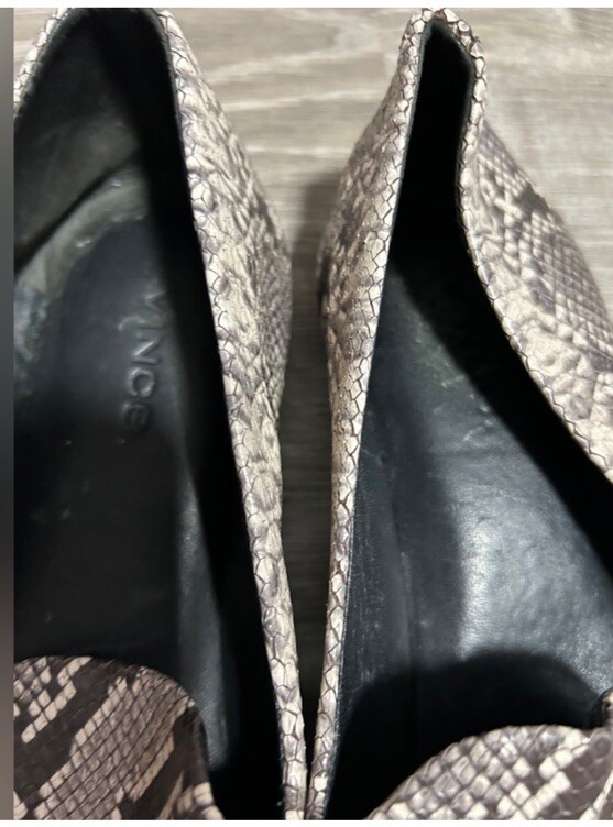 Vince Python Snakeskin Paz Embossed Leather Slip … - image 6