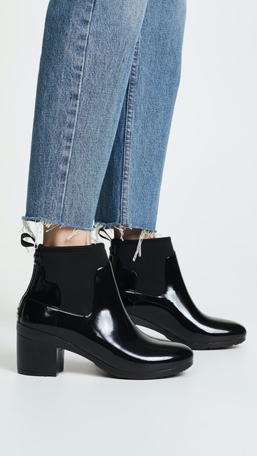 hunter original refined quilted gloss chelsea boot