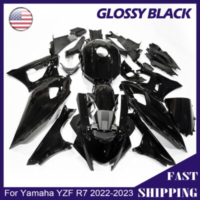 YZF_R7　純正外装キット2022 For Yamaha YZF R7 2022-2025 Gloss Black Fairing Kit ABS Injection
