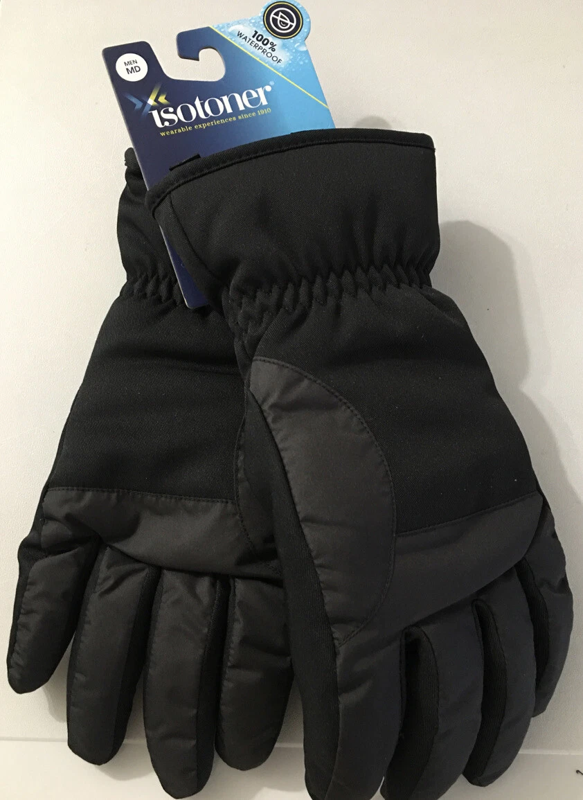 Isotoner Signature Men's Lined Sport Touchscreen Gloves Black, Medium NWT$62