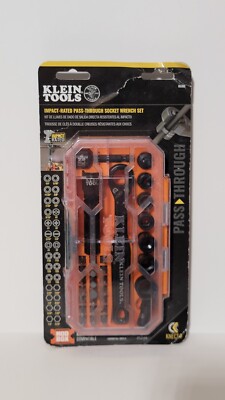 BRAND NEW SEALED! Klein Tools Impact Rated Pass Thru 6'' Socket Wrench Set #65300
