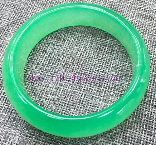 Natural Light Green Jade Jadeite Hand Carved Bracelet Bangle 56-66mm Healing - Picture 2 of 4