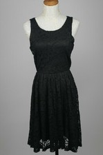 Size S Soprano Black Shimmer Gathered Sleeveless Lined Cocktail Sheath Dress