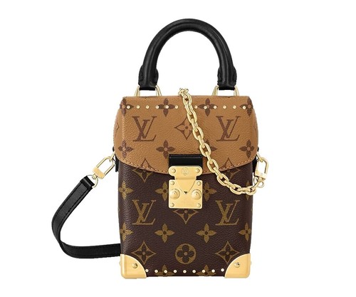 Louis Vuitton Signature Monogram Leather Phone Case Crossbody Bag