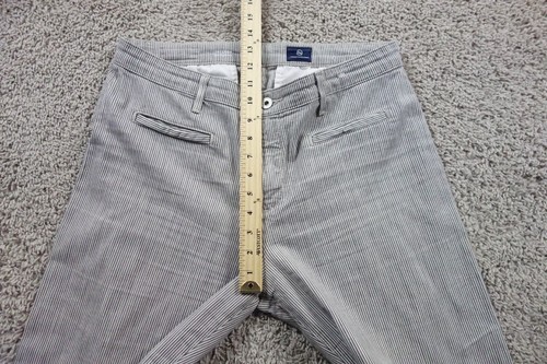 AG Adriano Goldschmied Pants Womens 32 Gray Wide Leg Trouser Striped Stretch - Picture 2 of 11