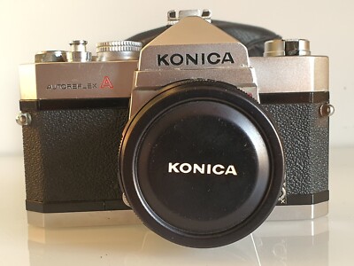 Aparat fotograficzny Konica Autoreflex A z obiektywem Hexanon Ar 52mm, F1.8