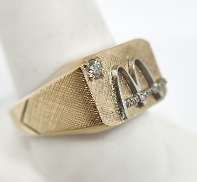 McDonald's 14K Diamond Signet Ring Size 10.75﻿ | eBay
