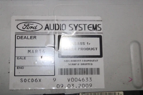 7S7T18C939DD Sistema Audio/Radio Cd para FORD GRAND C-MAX (CB7) * 1500143 - Imagen 6 de 7
