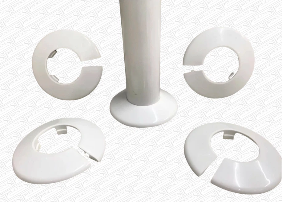 TALON 5 x 32mm 36mm Basin Waste Pipe Cover WHITE Wall or Floor Cover 78mm External