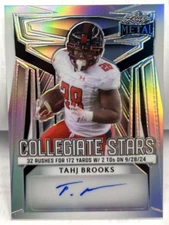 Tahj Brooks 2024 Leaf Metal Collegiate Stars Autograph Auto #'d 1/8 - TEXAS TECH