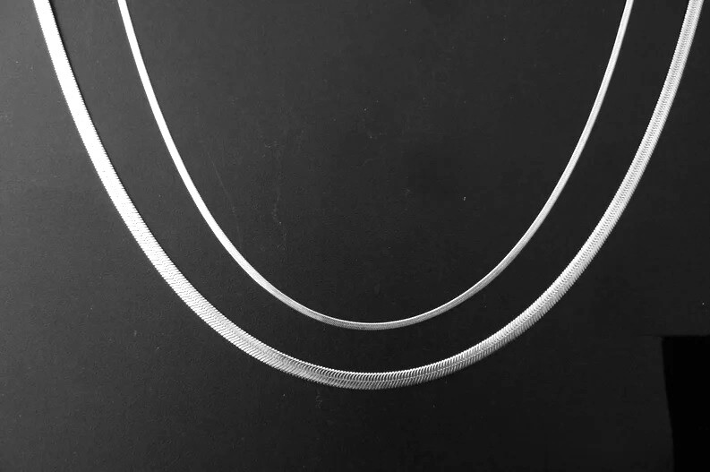Collier Femme Chaîne Maille Fine Et Plaque Serpent - Acier Inoxydable Doré, Longueur Réglable 35 à 44 Cm