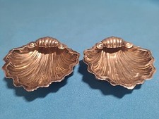 Antica coppia di sali conchiglia vittoriana in argento Chester 1906