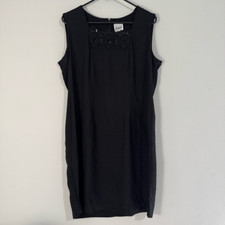 R&M Richards Vintage Mini Cocktail Little Black Dress Sequin Embellished Necklin