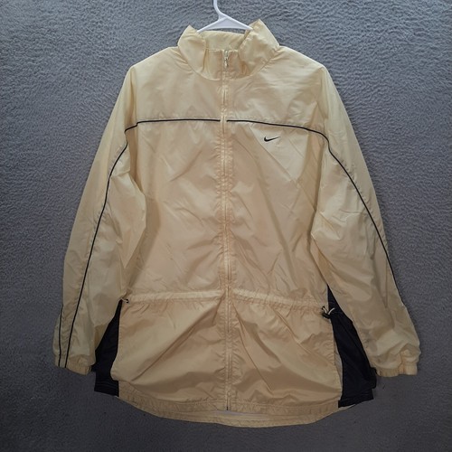 Nike Jacket Womens Extra Large Yellow Black Raincoat Windbreaker Y2K Outdoors - 第 1/8 張圖片