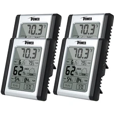 iPower Humidity Monitor Gauge Indicator Digital Hygrometer Thermometer 4 Pack