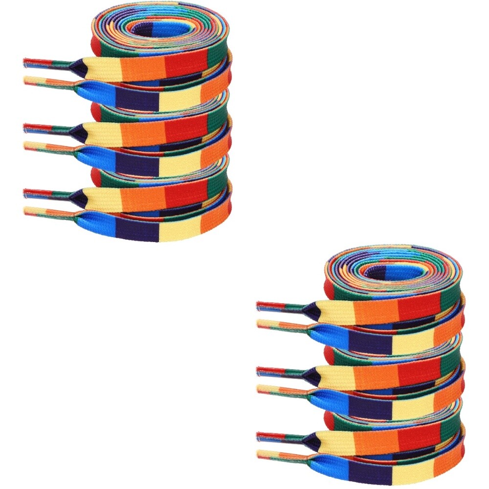 APL 2 PEZZI Lacci Arcobaleno Miss Man Scarpa Colorati Filo di Cotone Lacci per Scarpe