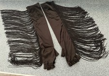 L1 Elbow Length Satin Fringe Gloves for Party Flapper Gloves Long Tassels